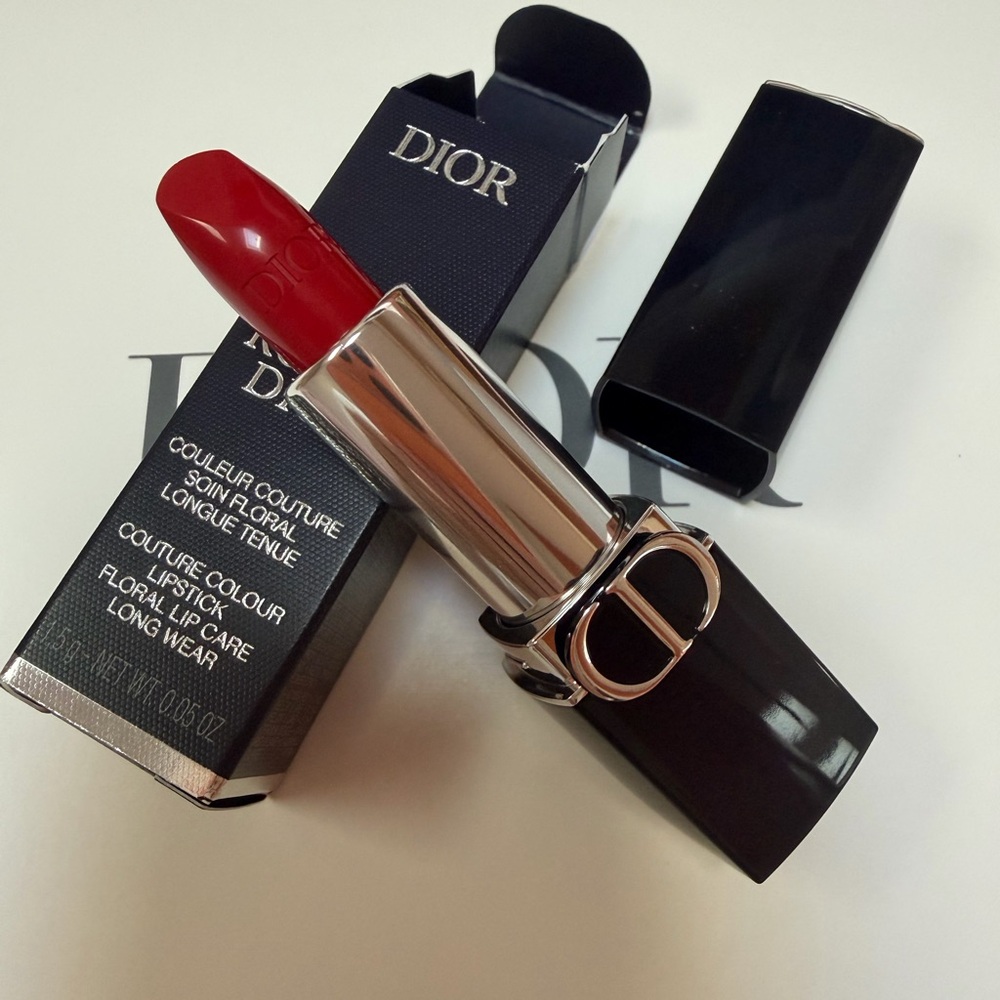 Dior Rouge Satin Lipstick in Classic Red mini - Picture 2 of 3